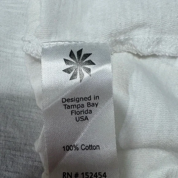 Karyn Seo Womens XL White Cotton Embroidered Floral Boho V-Neck Short Sleeve Top - Picture 5 of 5